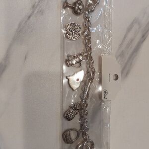 Brand New Silver South Carolina Charm Bracelet With Toggle Clasp